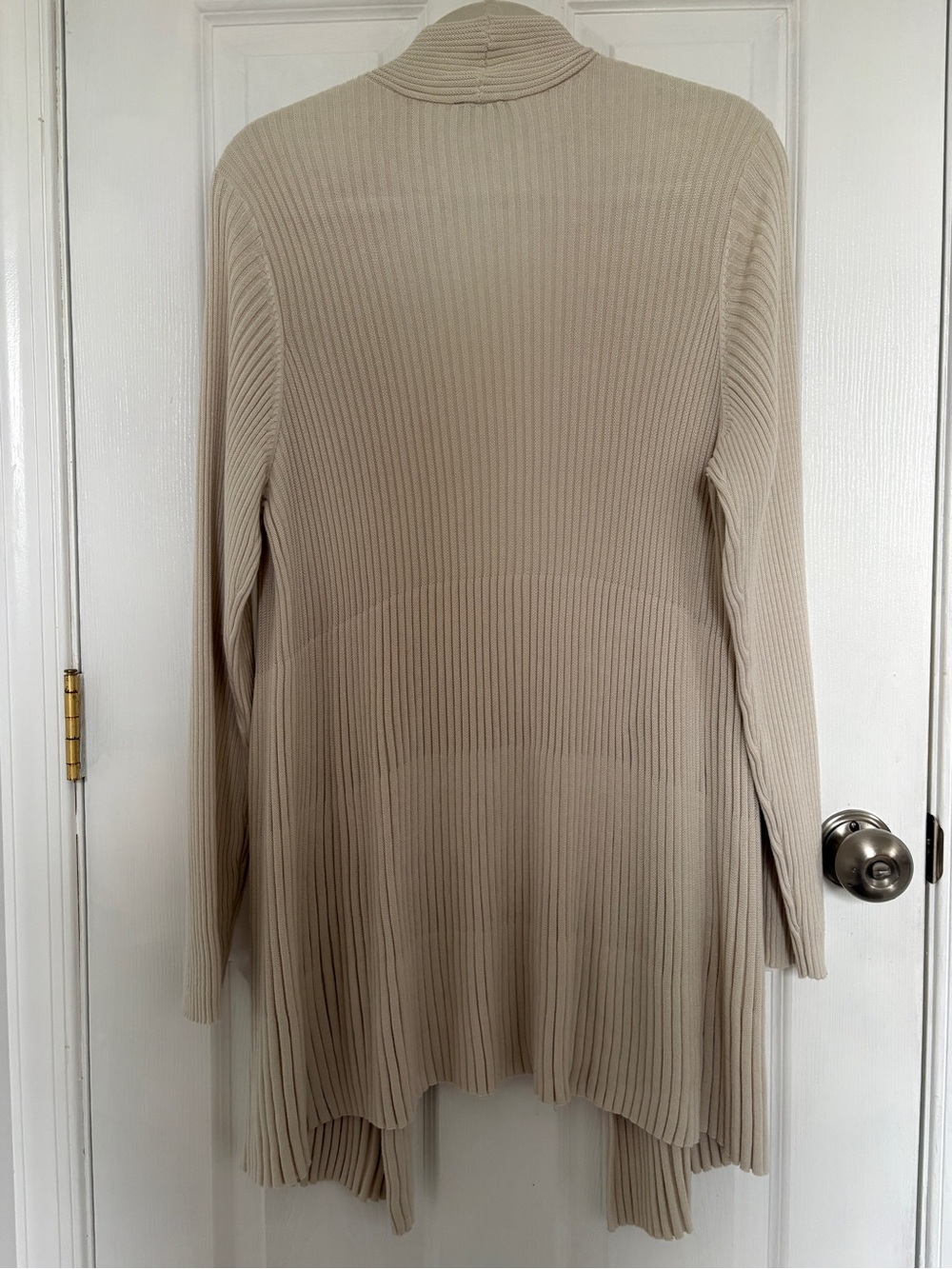 Chico's Cream Ribbed Open-Front Cardigan #417 - Picture 6 of 7